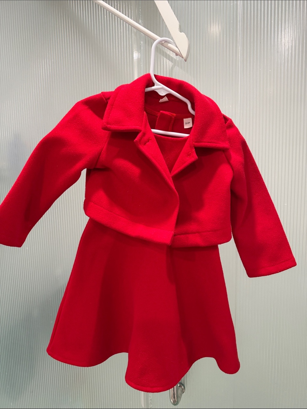 Red Girls' Dress & Jacket Set - Brand:
